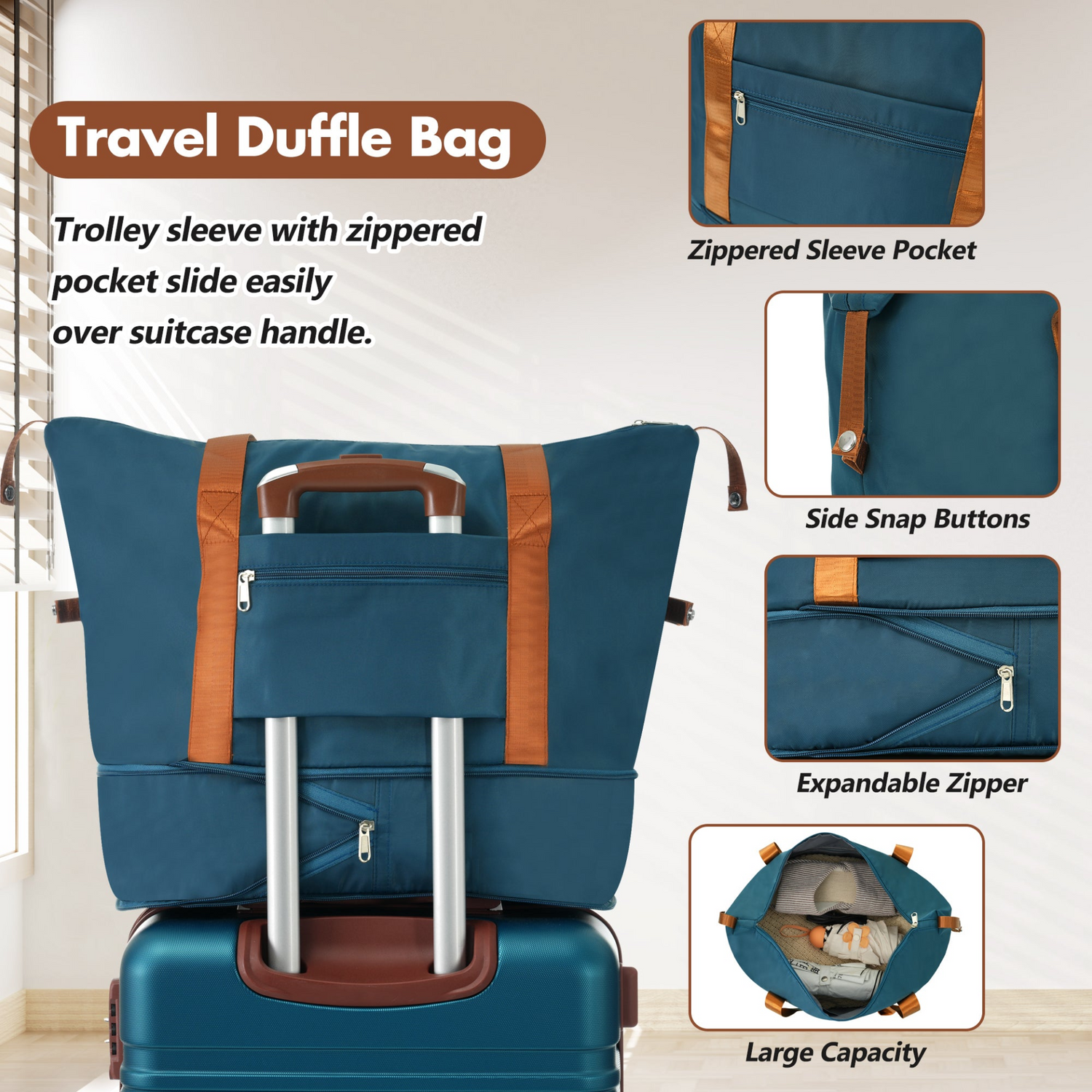 Start2Finish hardshell luggage set with lightweight suitcases, dual spinner wheels, TSA lock, and vintage-style design.