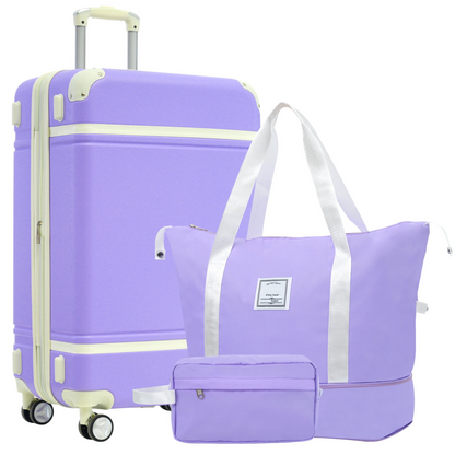 Start2Finish hardshell luggage set with lightweight suitcases, dual spinner wheels, TSA lock, and matching travel bags.
