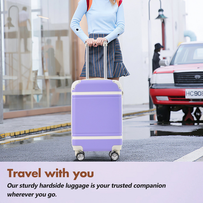 Start2Finish hardshell luggage set with lightweight suitcases, dual spinner wheels, TSA lock, and matching travel bags.
