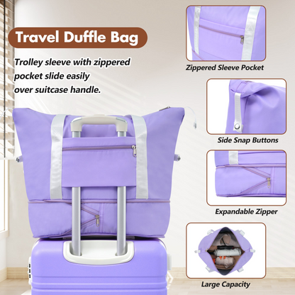 Start2Finish hardshell luggage set with lightweight suitcases, dual spinner wheels, TSA lock, and matching travel bags.