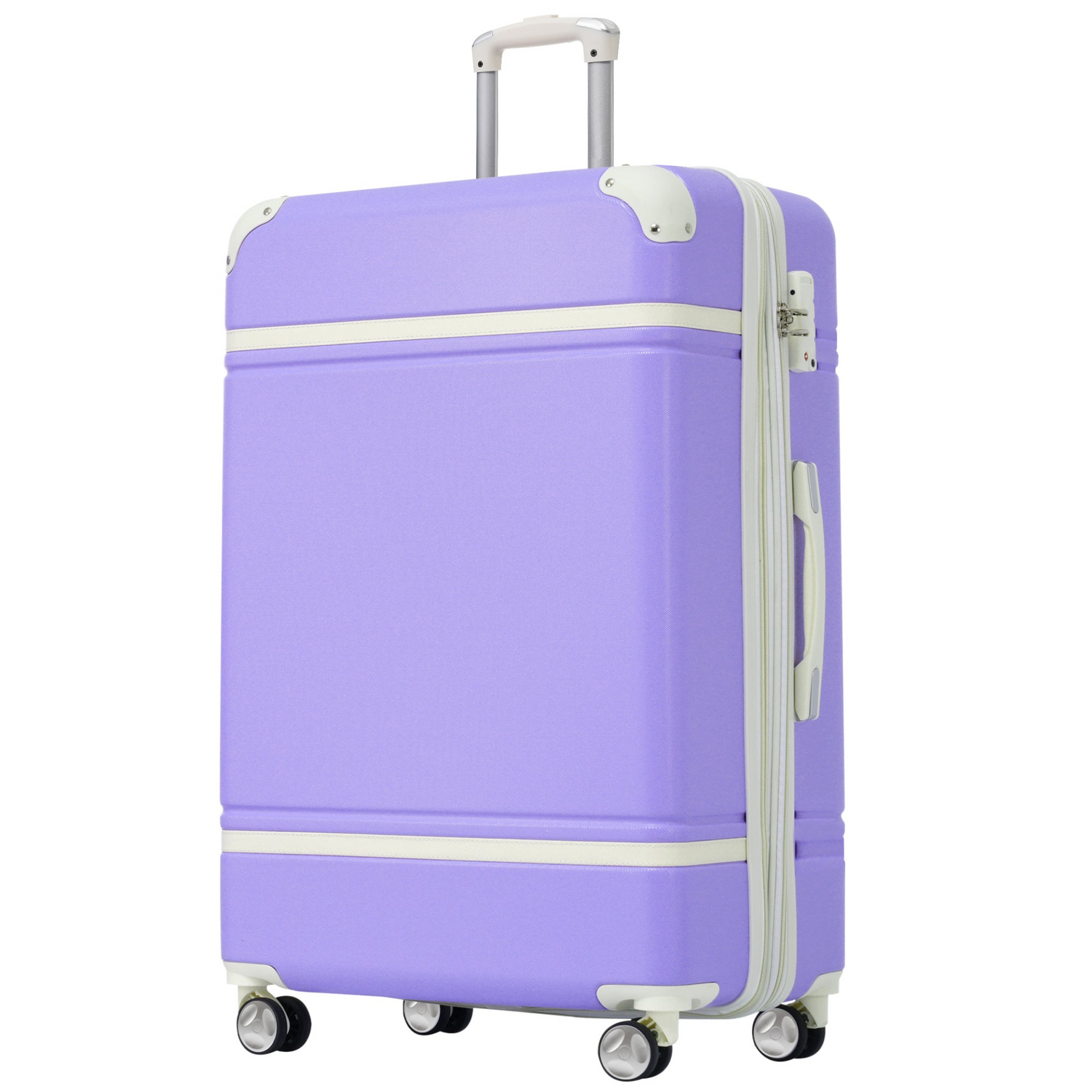 Start2Finish hardshell luggage set with lightweight suitcases, dual spinner wheels, TSA lock, and vintage design.