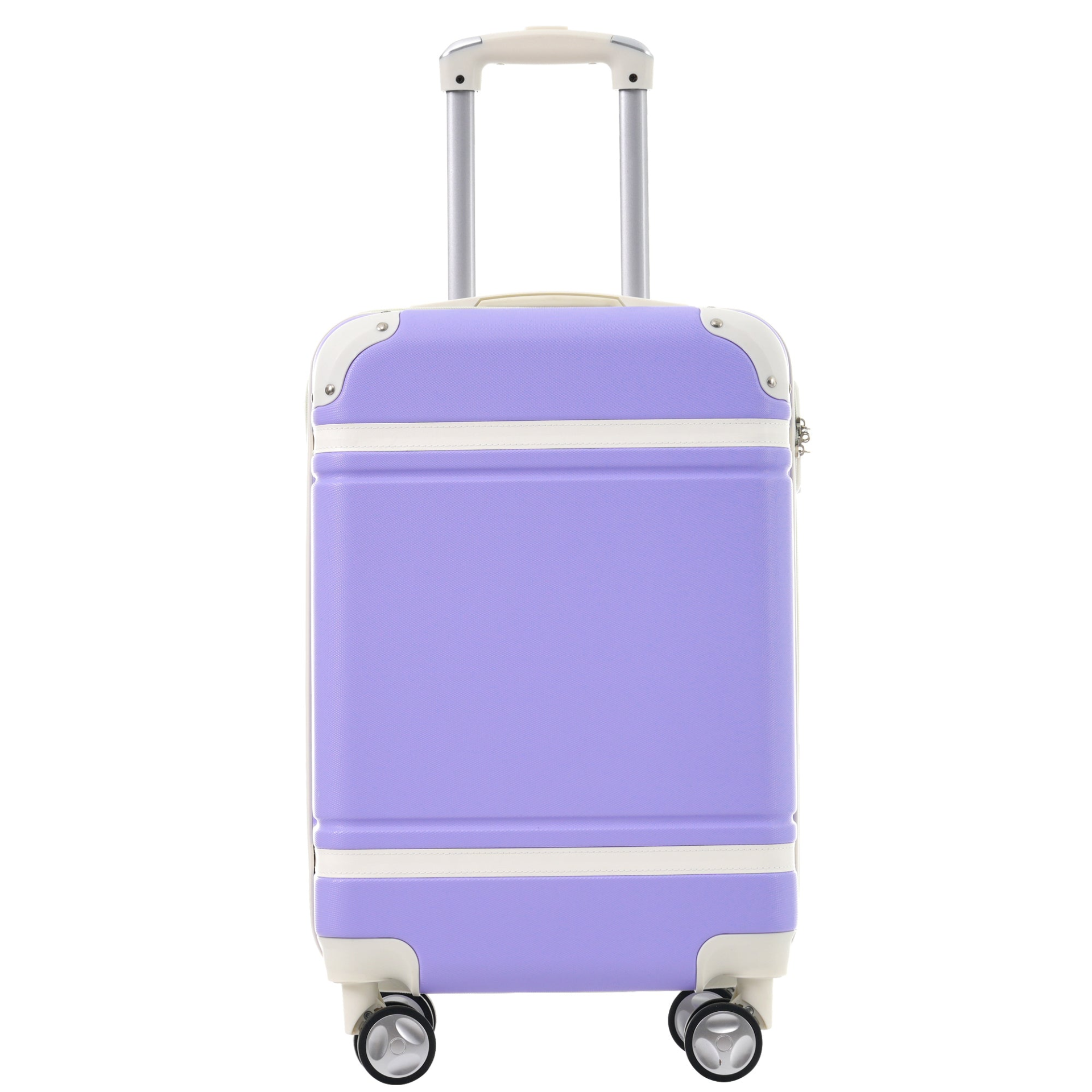 Start2Finish hardshell luggage set with lightweight suitcases, dual spinner wheels, TSA lock, and vintage design, with matching bags.