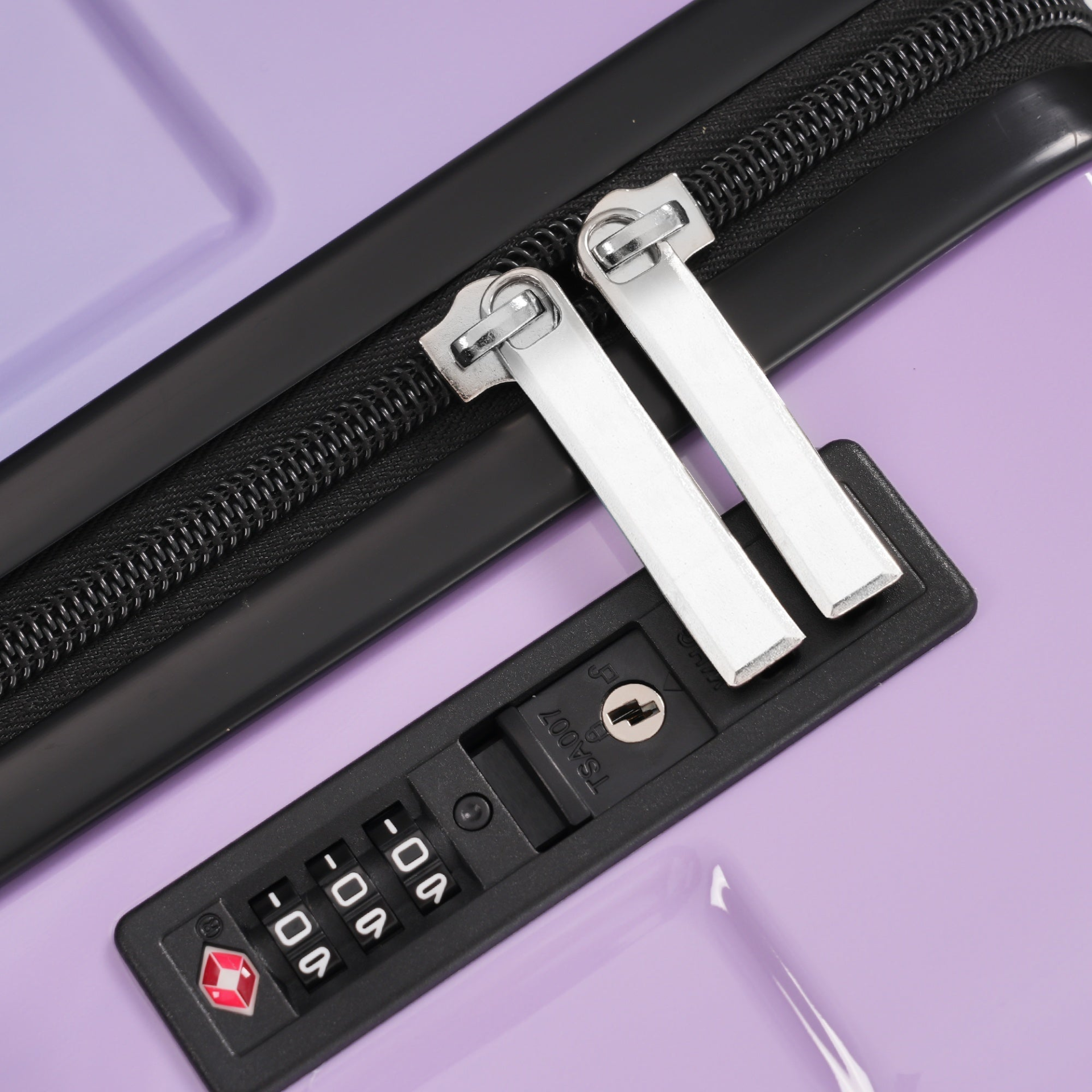 Start2Finish 3-piece luggage set with spinner wheels and built-in TSA lock, featuring durable suitcases for travel accessories.