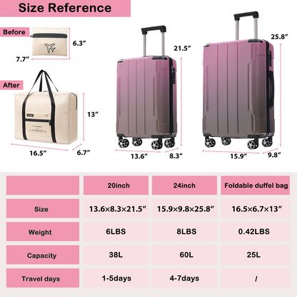 Start2Finish 3-piece luggage set with spinner wheels and built-in TSA lock, durable travel suitcases for easy packing and mobility.
