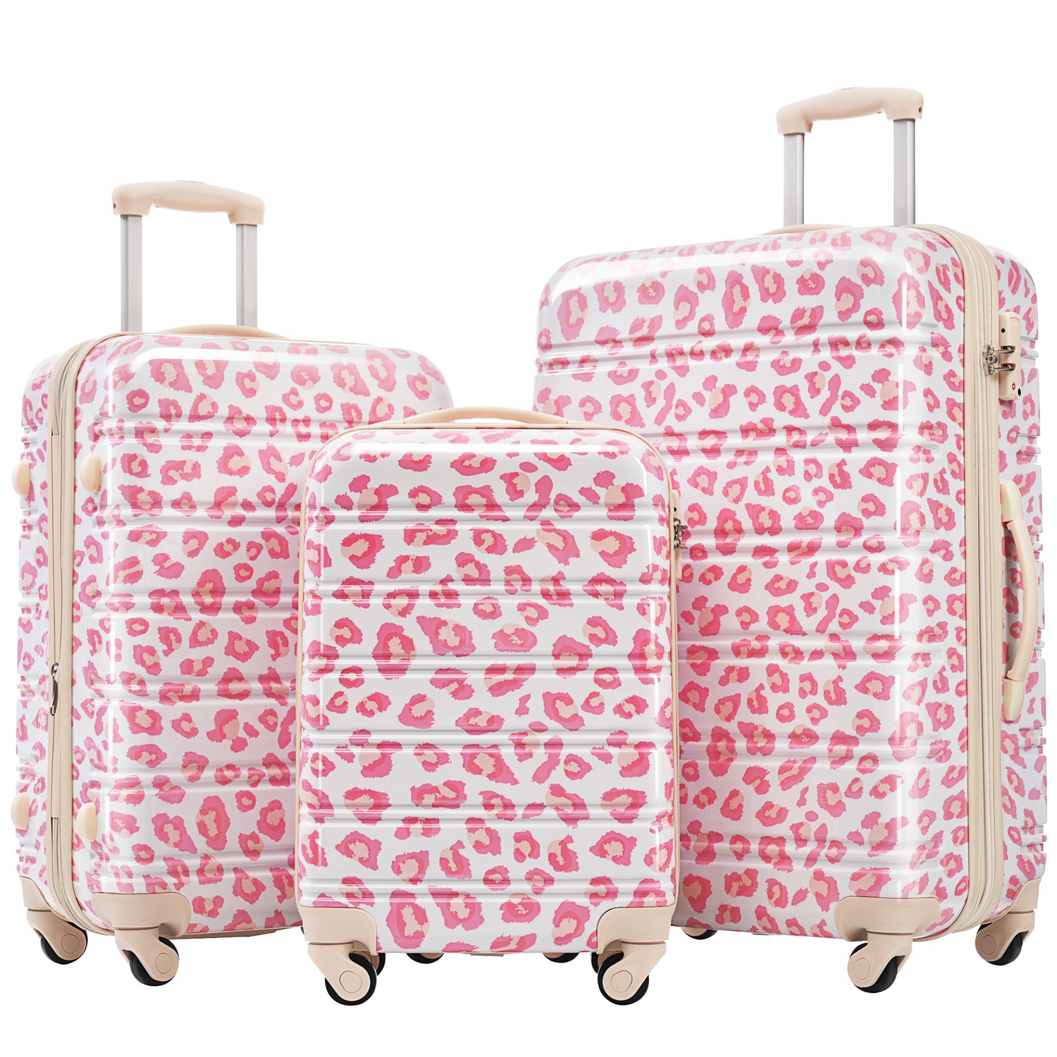 Start2Finish hardshell 3-piece spinner luggage set with TSA lock, lightweight travel suitcases, durable travel accessories