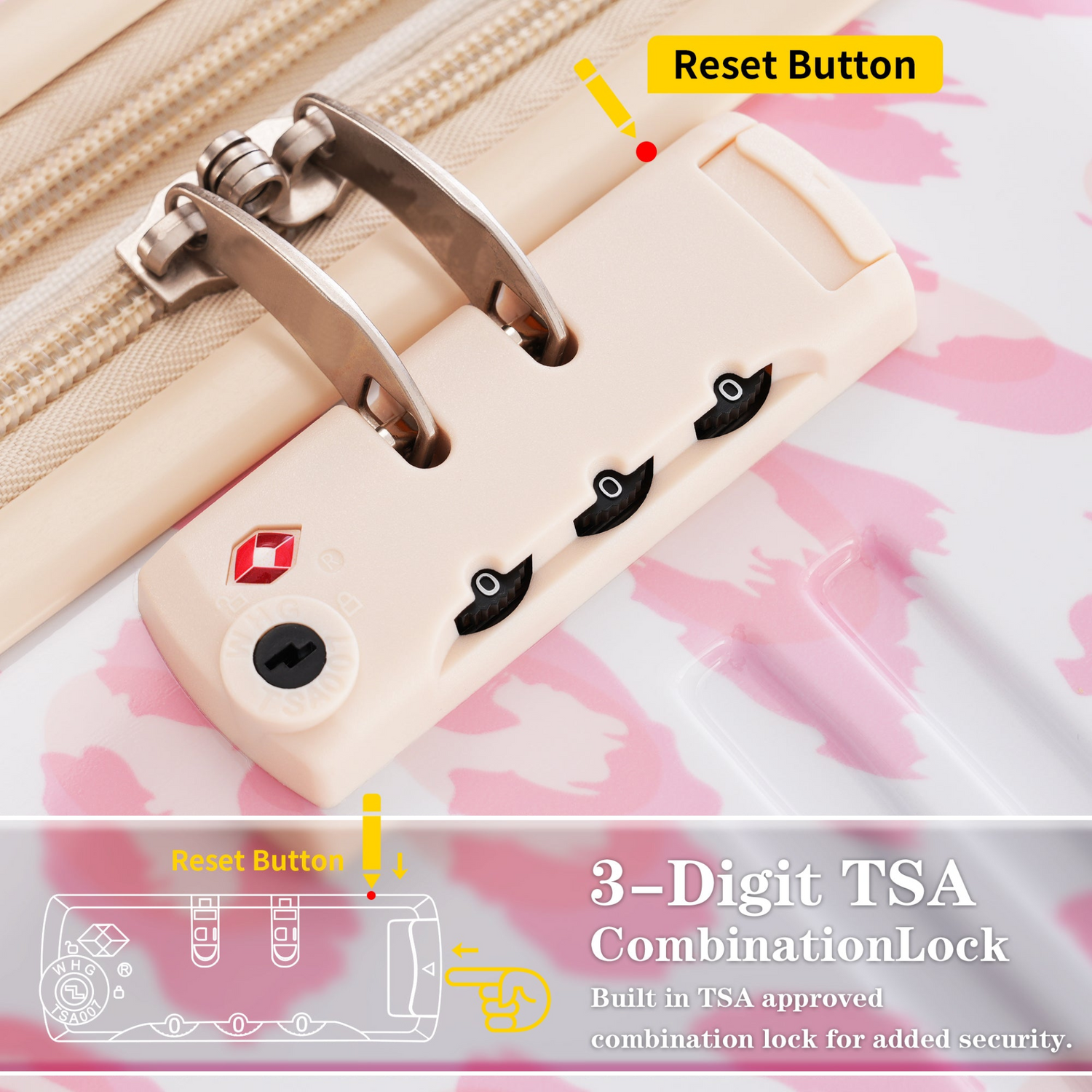 Start2Finish hardshell 3-piece spinner luggage set with TSA locks, lightweight travel suitcases for easy packing and mobility.