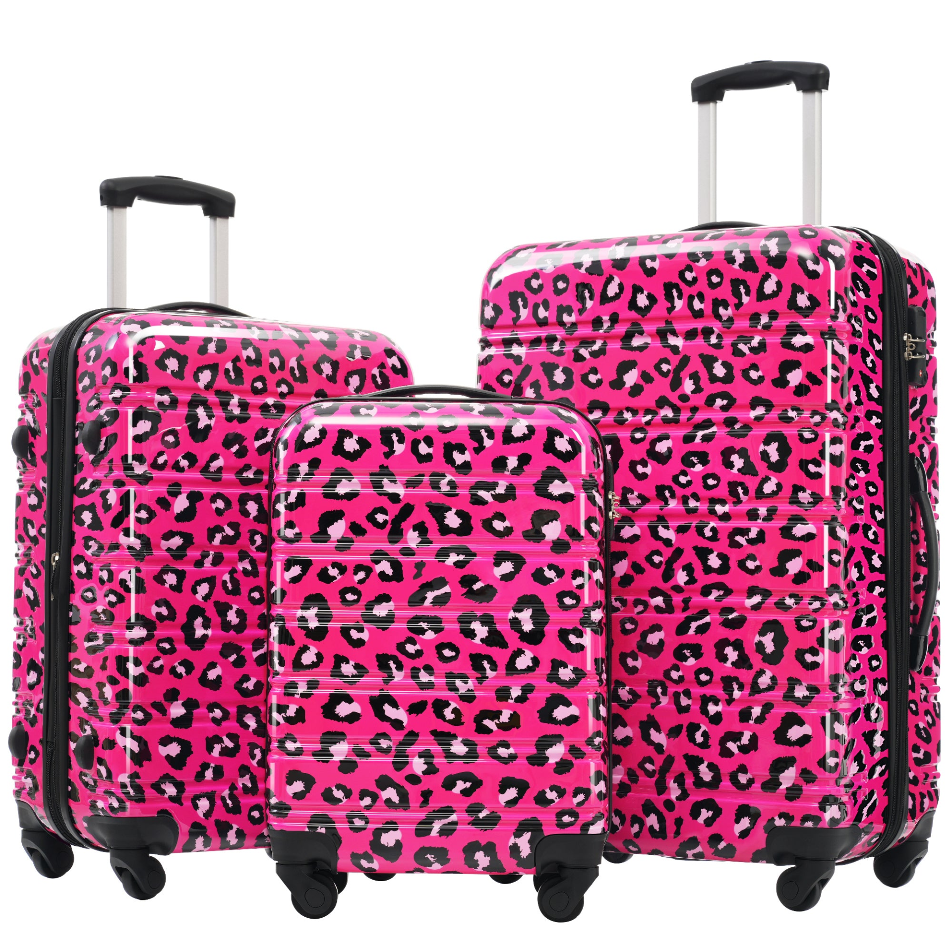 Start2Finish hardshell 3-piece spinner luggage set with TSA locks, lightweight travel suitcases for secure and easy travel.
