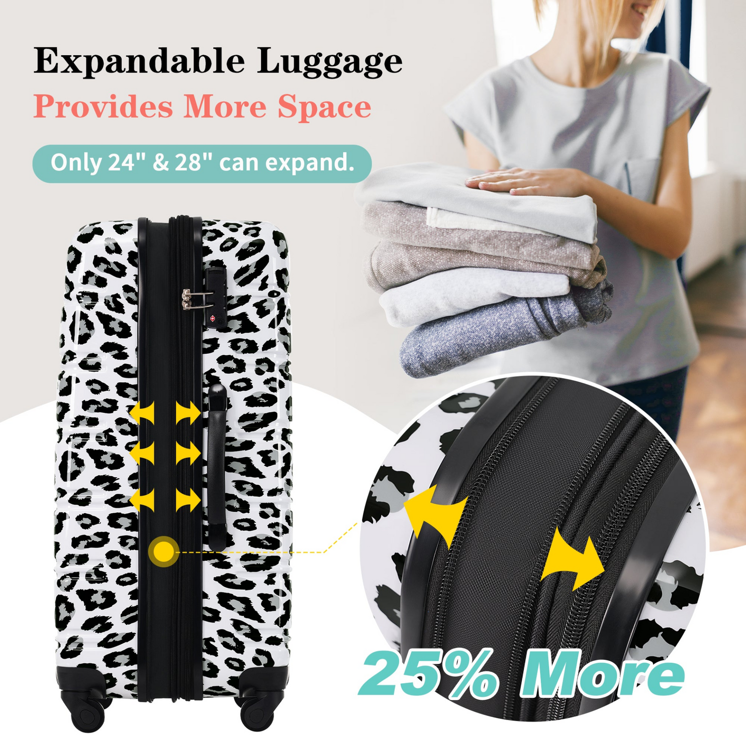 Start2Finish hardshell 3-piece spinner luggage set with TSA locks, lightweight travel suitcases, black exterior, silver handles and wheels.