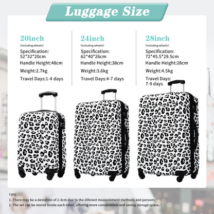 Start2Finish hardshell 3-piece spinner luggage set with TSA locks, lightweight travel suitcases with durable exterior and smooth wheels.