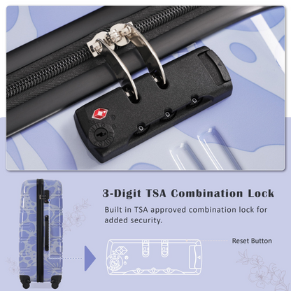 Start2Finish hardshell 3-piece spinner luggage set with TSA locks, lightweight suitcases with durable hardside design.