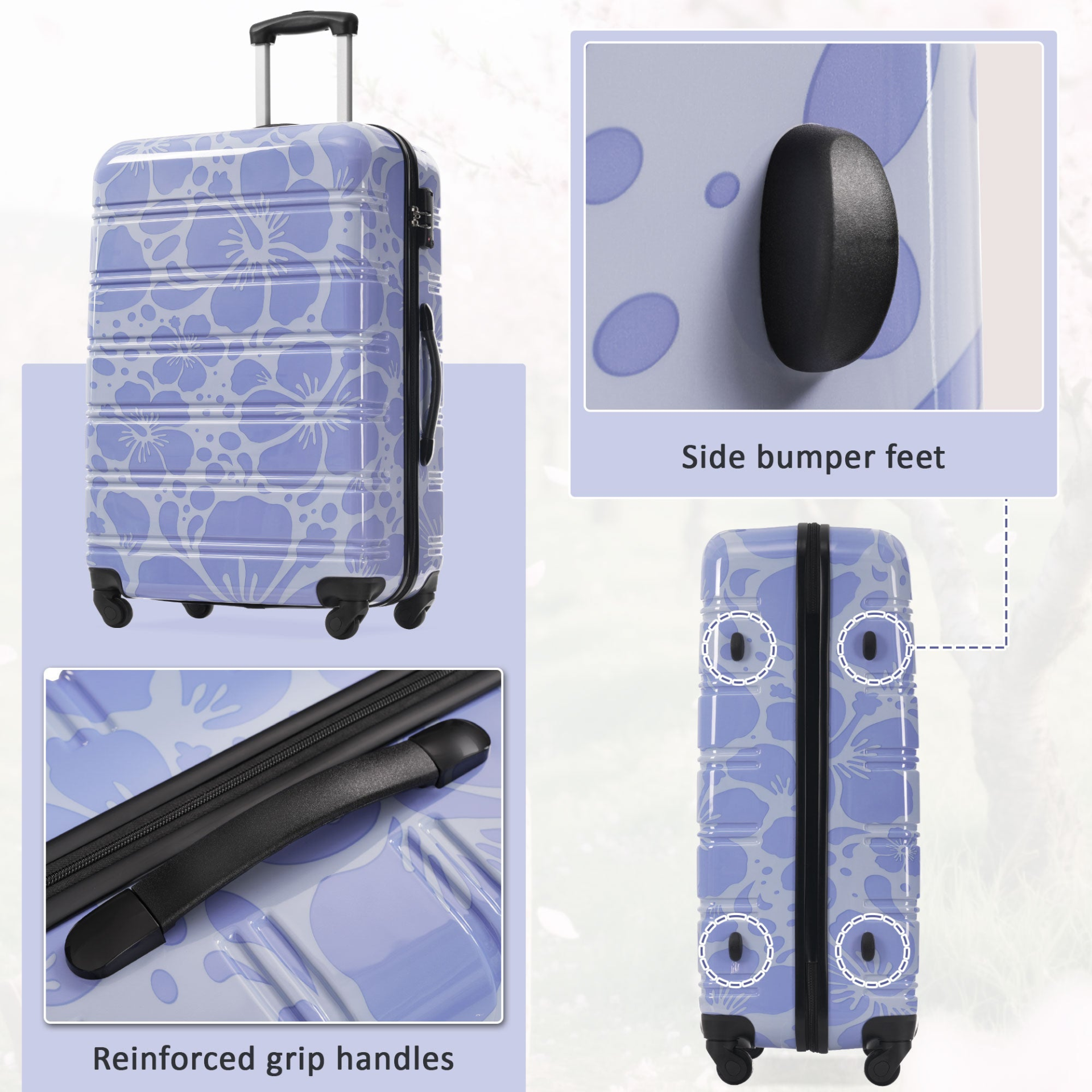Start2Finish hardshell 3-piece spinner luggage set with TSA lock, lightweight suitcases with durable hardside exterior and four spinner wheels.
