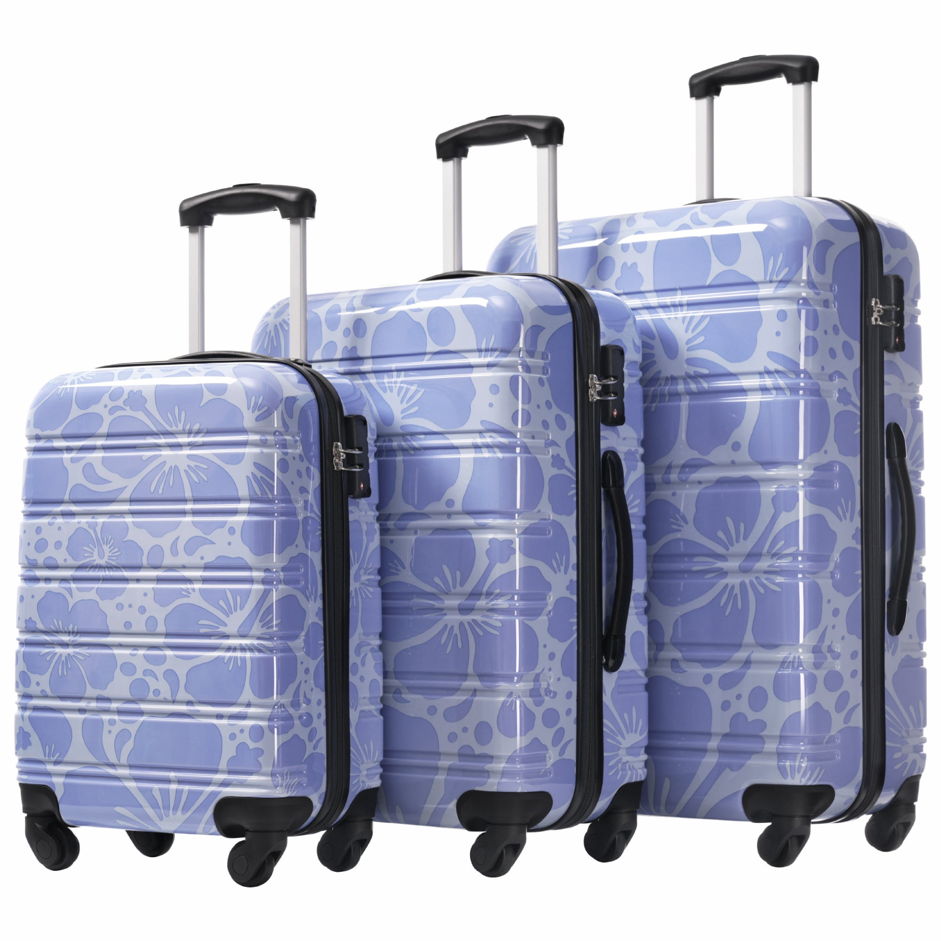 Start2Finish hardshell 3-piece spinner luggage set with TSA locks, lightweight suitcases featuring durable hardside design and four-wheel spinners.