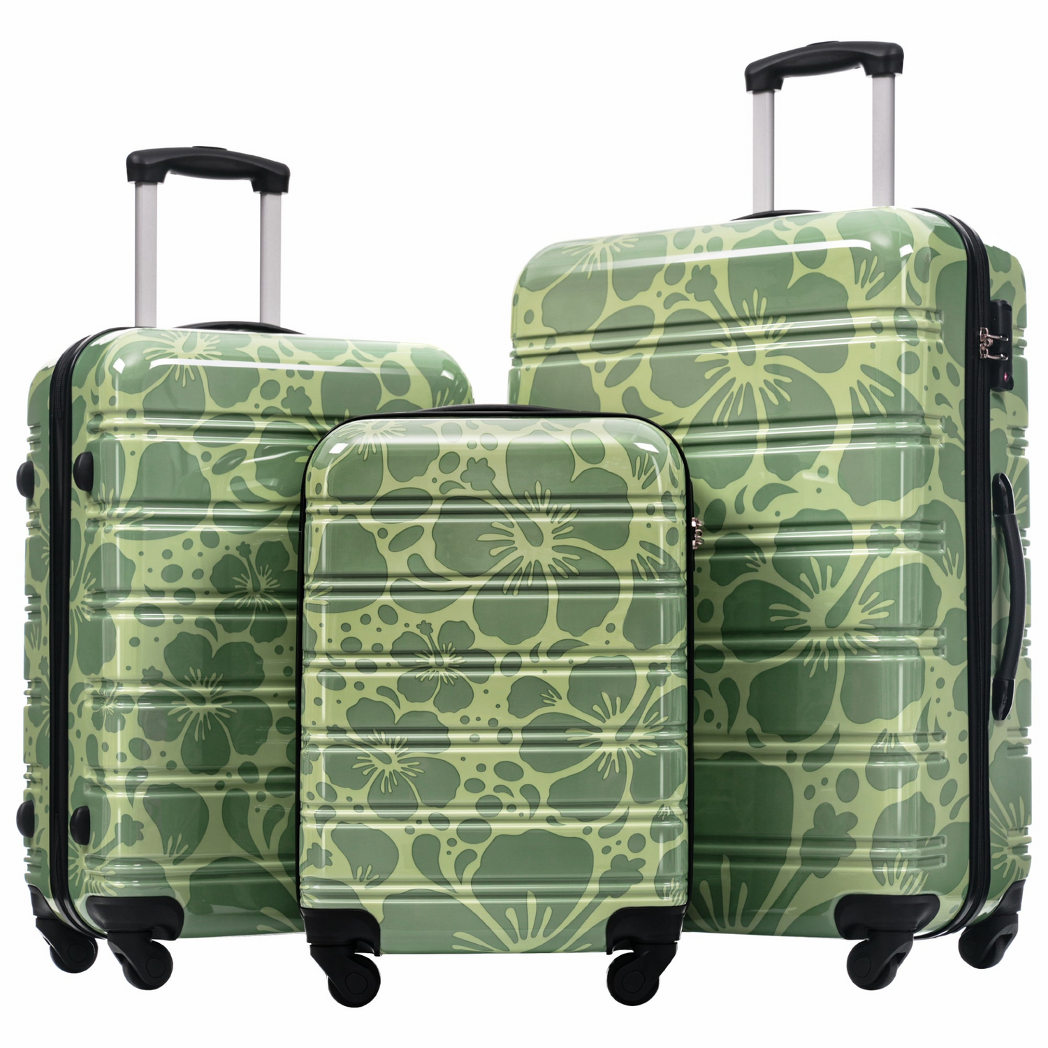 Start2Finish hardshell 3-piece spinner luggage set with TSA locks, lightweight suitcases with durable hardside design.