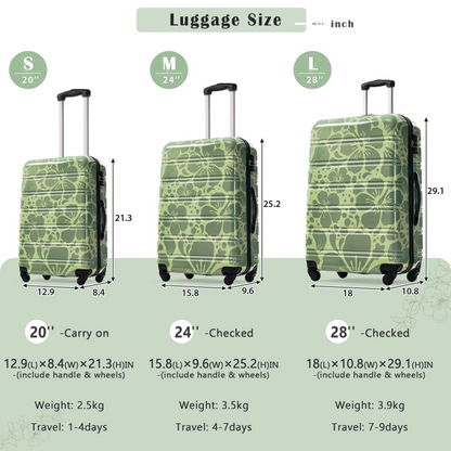 Start2Finish hardshell 3-piece spinner luggage set with TSA locks, lightweight suitcases, and durable hardside design for travel.