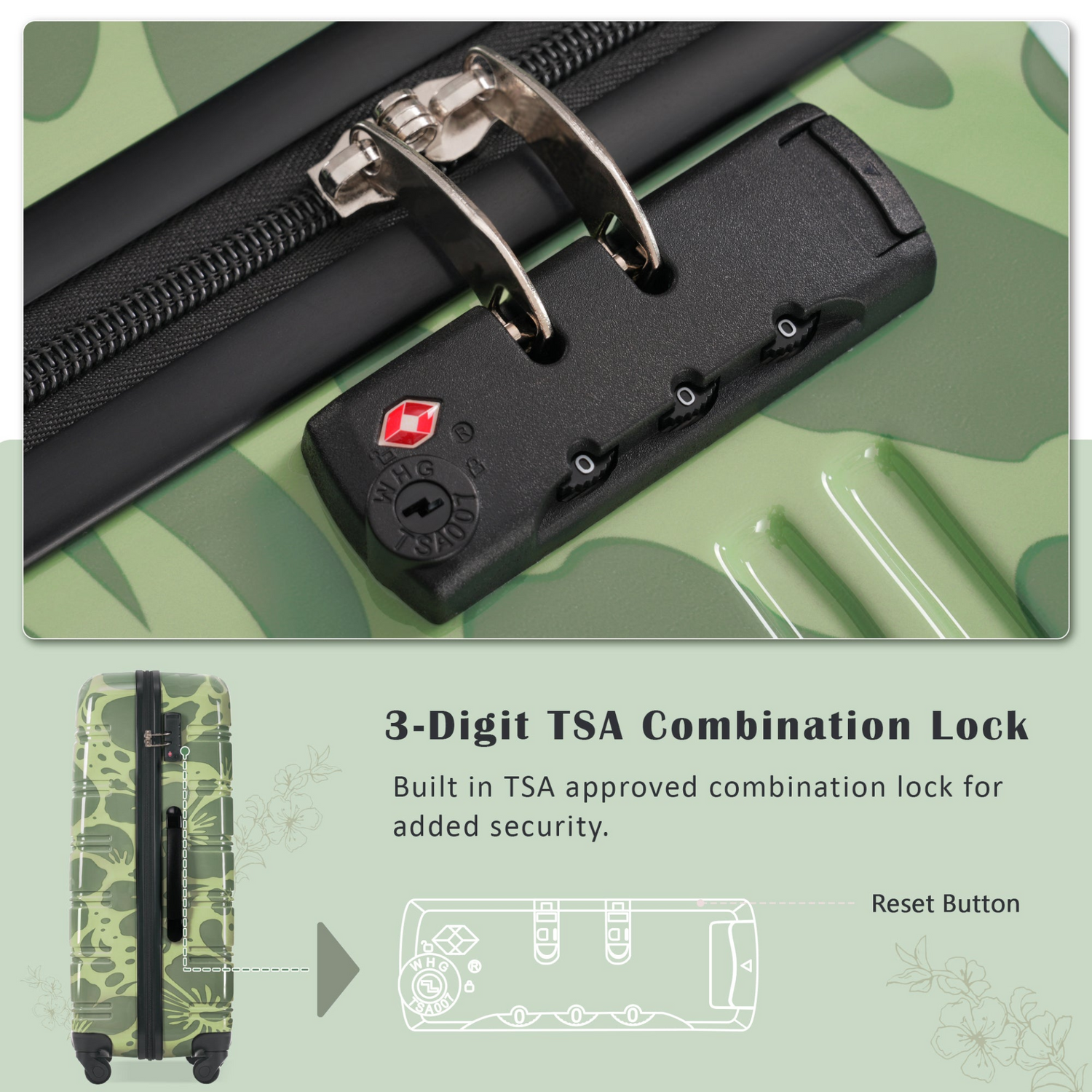 Start2Finish hardshell 3-piece spinner luggage set with TSA lock, lightweight suitcases, durable hardside design for travel accessories.