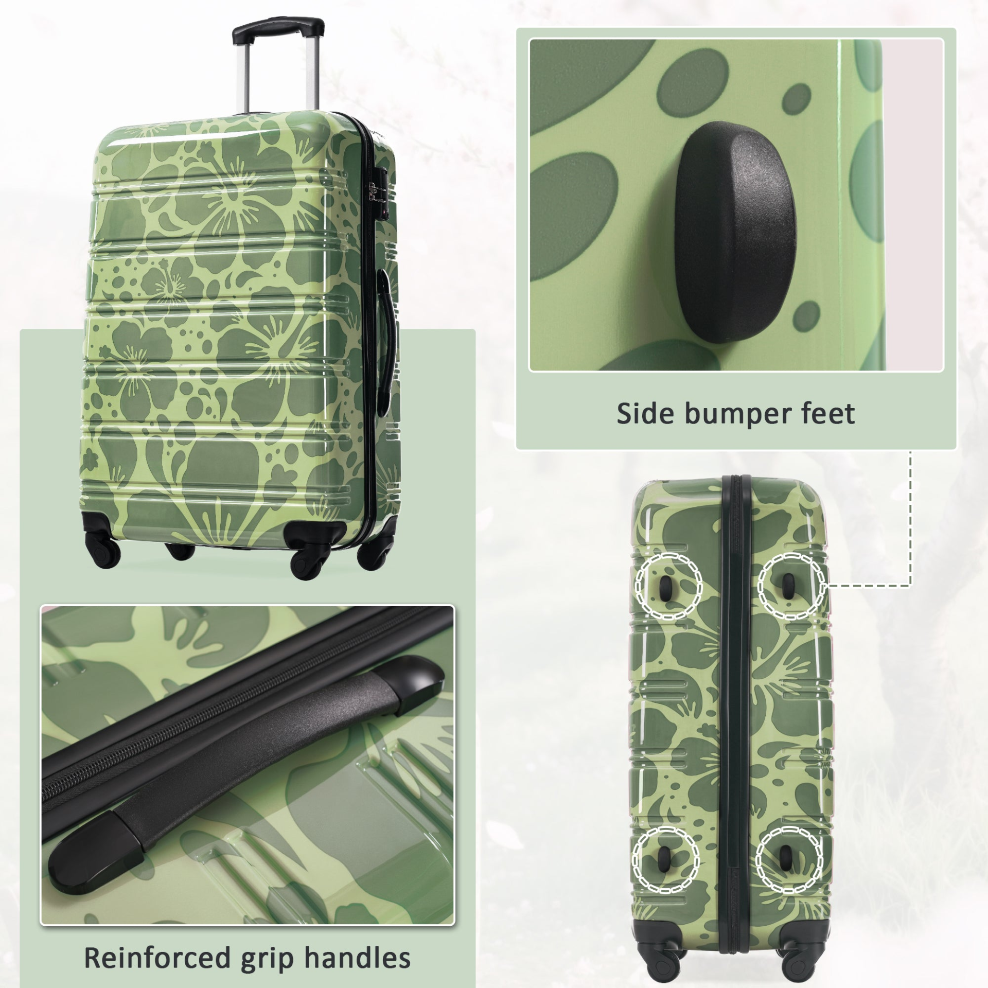 Start2Finish hardshell 3-piece spinner luggage set with TSA locks, lightweight suitcases featuring durable hardside design and wheels.