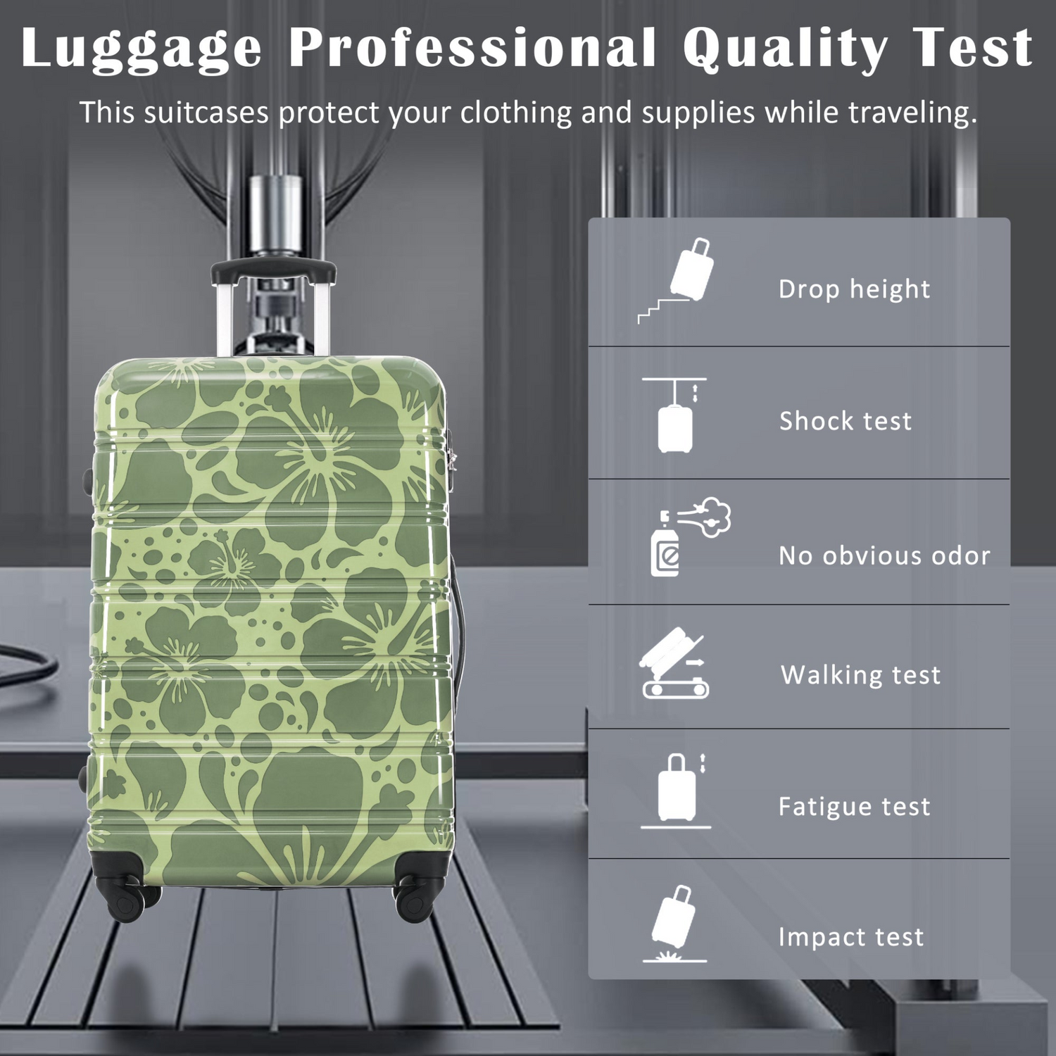 Start2Finish hardshell 3-piece spinner luggage set with TSA locks, lightweight suitcases with durable hardside design and four-wheel mobility.
