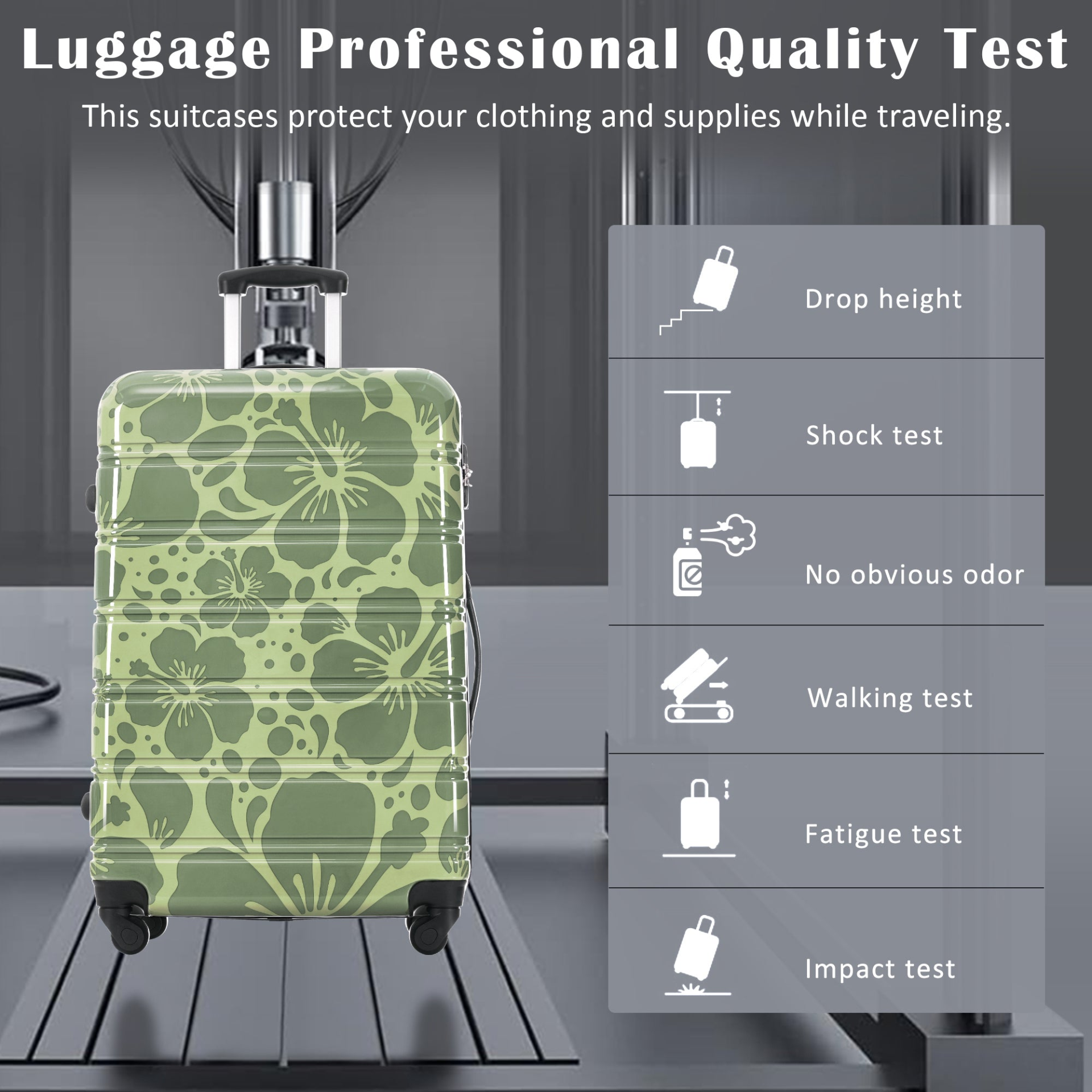 Start2Finish hardshell 3-piece spinner luggage set with TSA locks, lightweight suitcases with durable hardside design and four-wheel mobility.