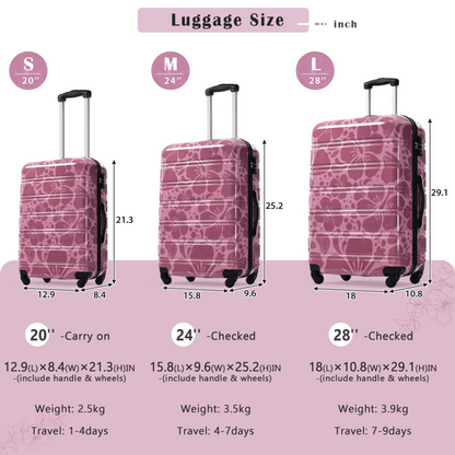 Start2Finish hardshell 3-piece spinner luggage set with TSA lock, lightweight suitcases in a sleek design, suitable for travel accessories.