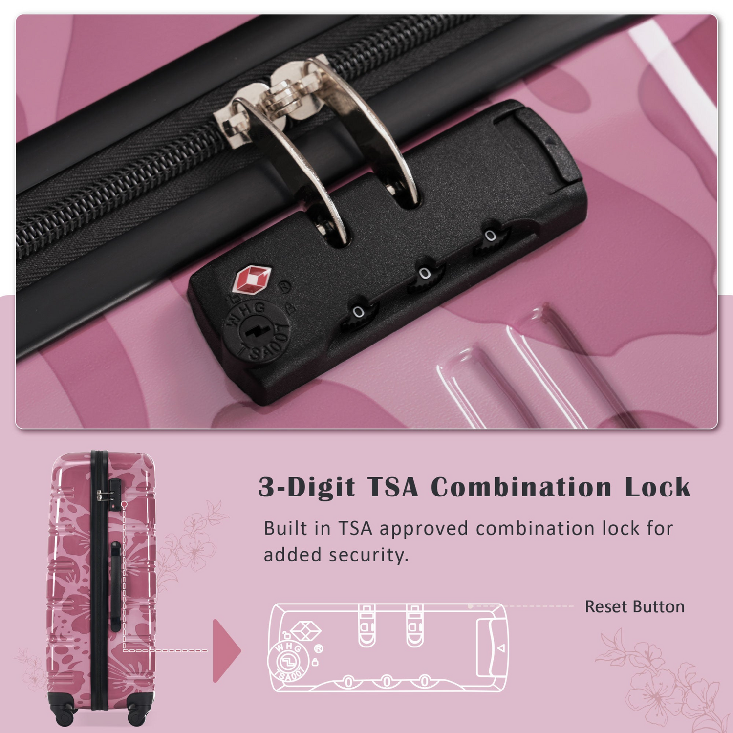 Start2Finish hardshell 3-piece spinner luggage set with TSA locks, lightweight suitcases featuring durable hardside design.