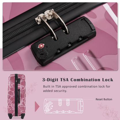 Start2Finish hardshell 3-piece spinner luggage set with TSA locks, lightweight suitcases featuring durable hardside design.