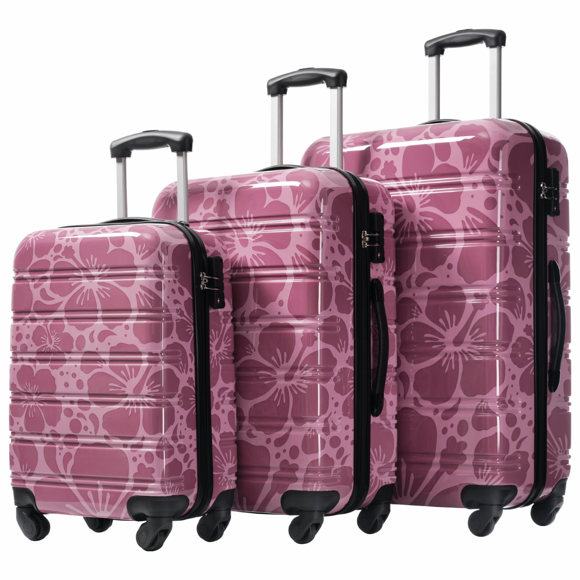 Start2Finish hardshell 3-piece spinner luggage set with TSA locks, lightweight suitcases featuring durable hardside construction.