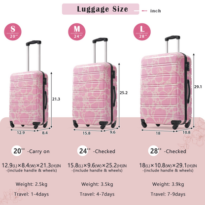 Start2Finish hardshell 3-piece spinner luggage set with TSA locks, lightweight suitcases featuring durable hardside construction.