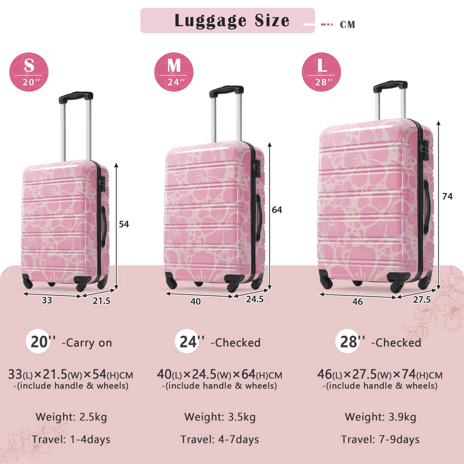 Start2Finish hardshell 3-piece spinner luggage set with TSA locks, lightweight suitcases with durable hard sides for travel.