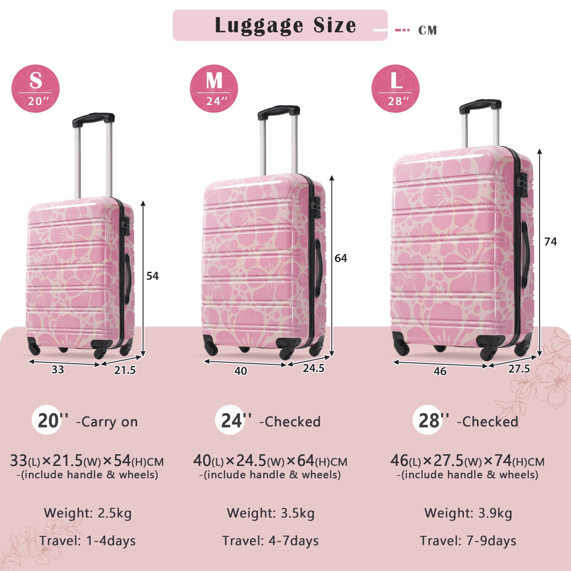 Start2Finish hardshell 3-piece spinner luggage set with TSA locks, lightweight suitcases with durable hard sides for travel.
