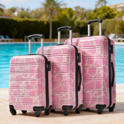 Start2Finish hardshell 3-piece spinner luggage set with TSA locks, lightweight suitcases showing textured exterior and wheels.