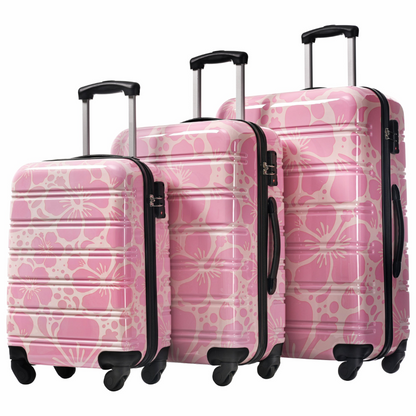 Start2Finish hardshell 3-piece spinner luggage set with TSA locks, lightweight suitcases showing durable hard exterior and multi-directional wheels.