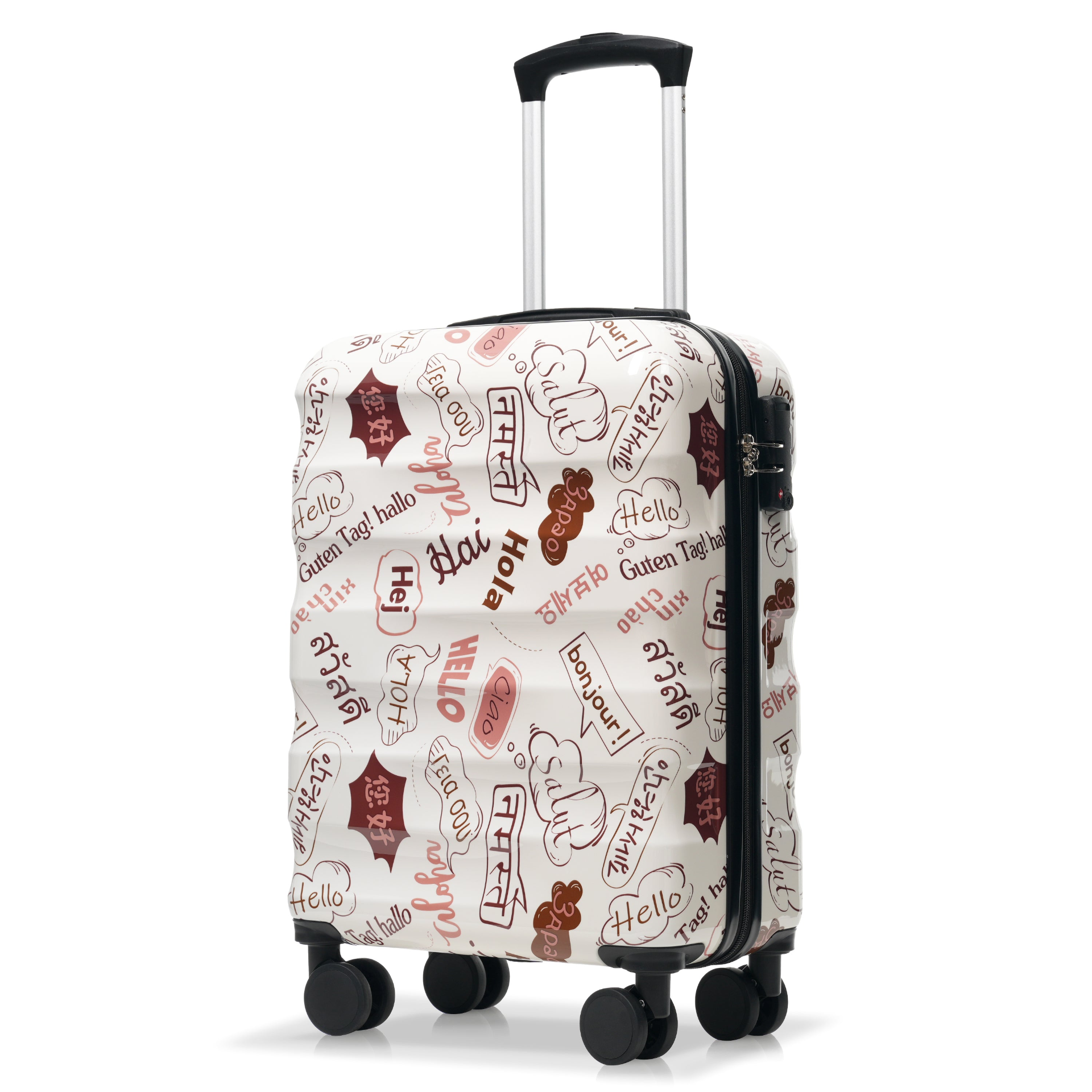 Start2Finish 3-piece hardshell luggage set with spinner wheels and TSA locks, featuring sleek suitcases for travel.