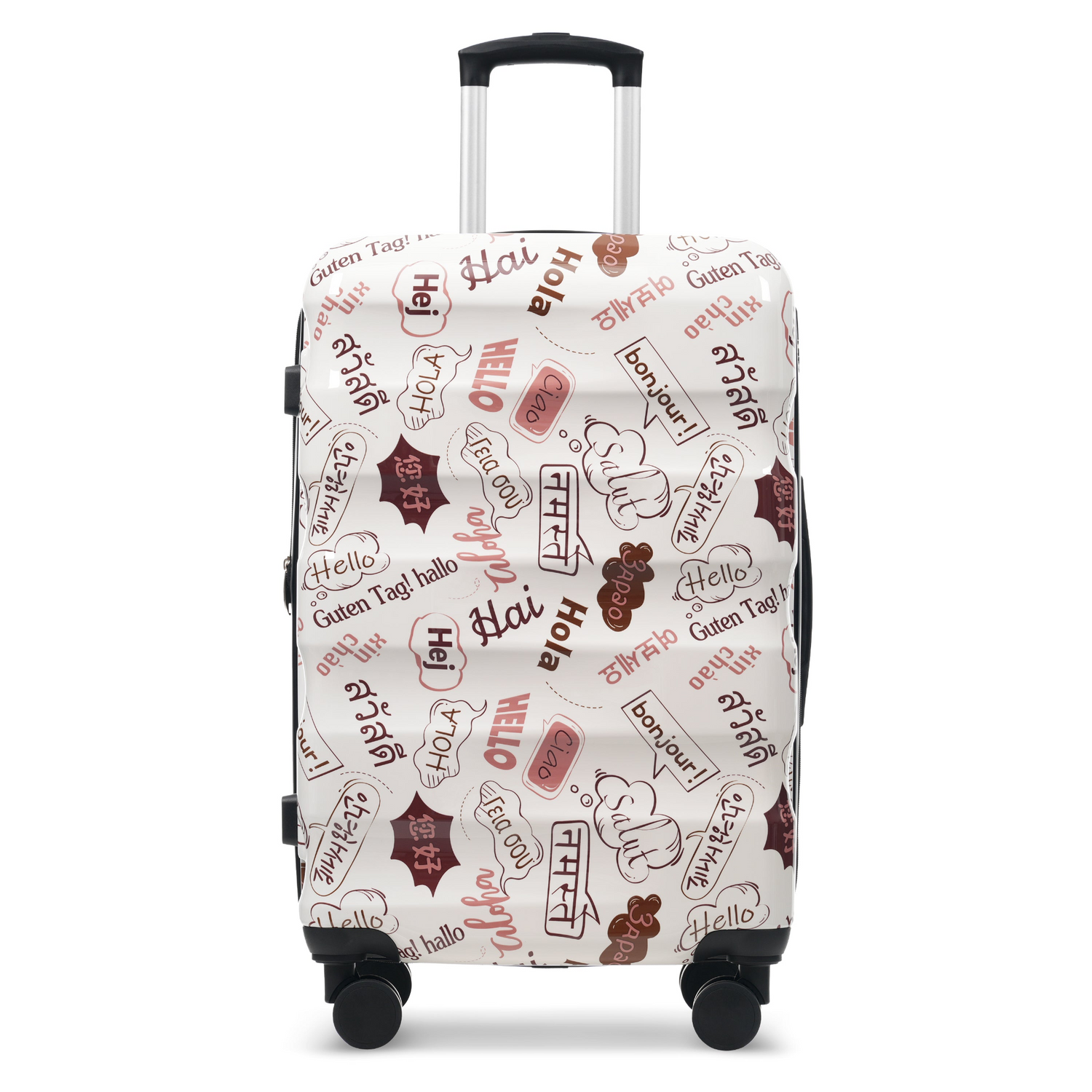 Start2Finish 3-piece hardshell luggage set with spinner wheels and TSA lock, featuring sleek suitcases for travel.