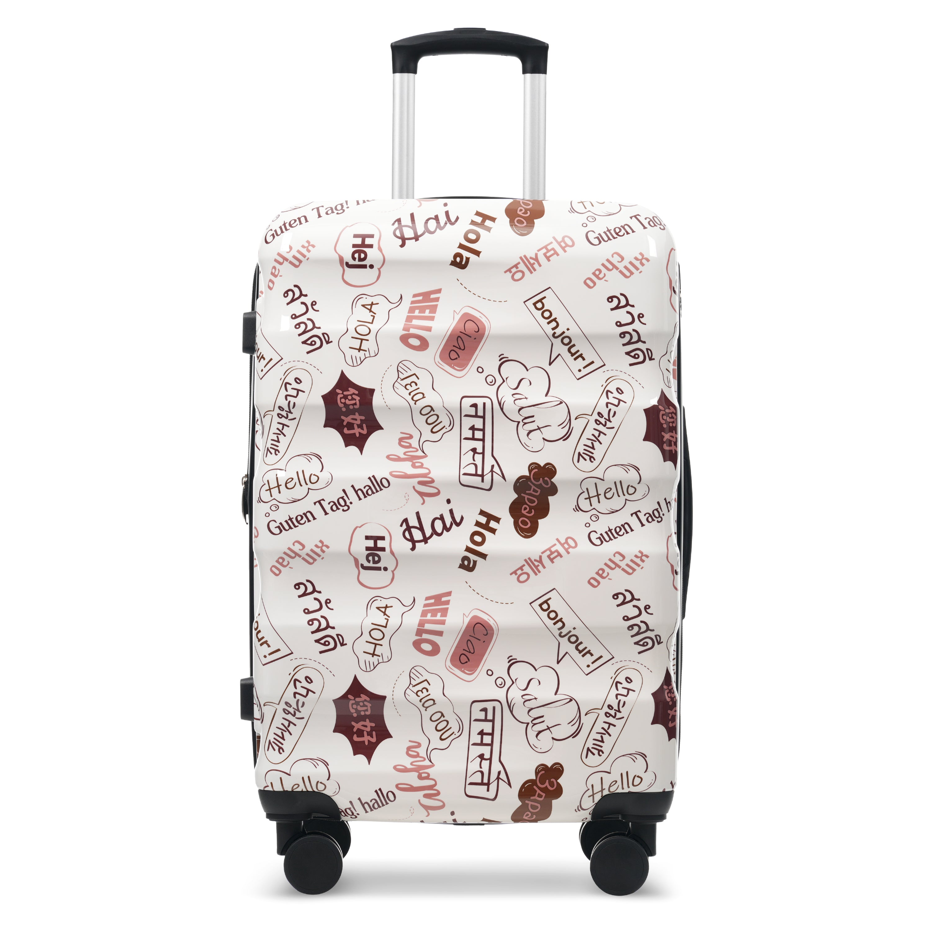 Start2Finish 3-piece hardshell luggage set with spinner wheels and TSA lock, featuring sleek suitcases for travel.