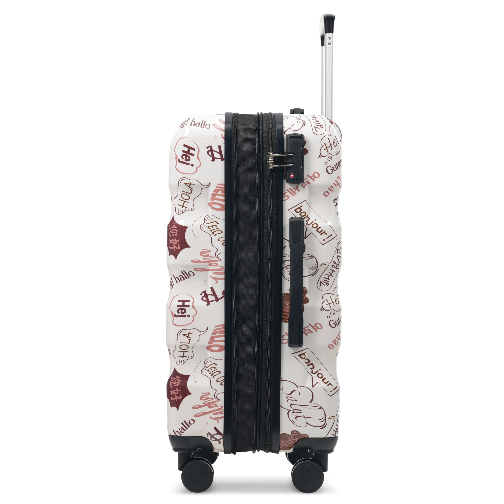 Start2Finish 3-piece hardshell luggage set with spinner wheels and TSA lock, durable suitcases for travel.
