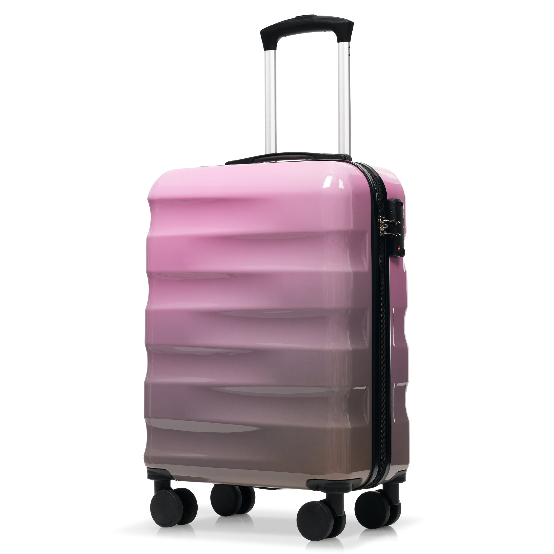 Start2Finish 3-piece hardshell luggage set with spinner wheels and TSA lock, showing durable suitcases in various sizes.