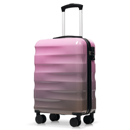 Start2Finish 3-piece hardshell luggage set with spinner wheels and TSA lock, showing durable suitcases in various sizes.