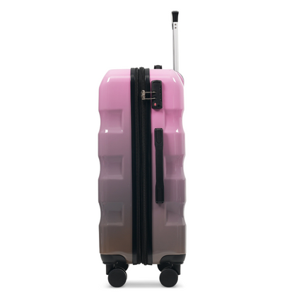 Start2Finish 3-piece hardshell luggage set with spinner wheels and TSA lock, featuring sleek suitcases for travel.