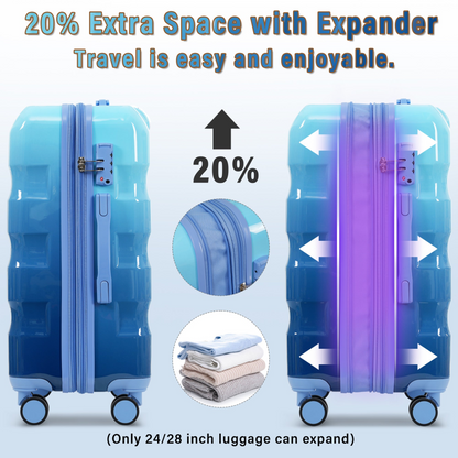 Start2Finish 3-piece hardshell luggage set with spinner wheels and TSA lock, featuring durable suitcases for travel.