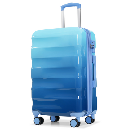 Start2Finish 3-piece hardshell luggage set with spinner wheels and TSA lock, featuring durable suitcases for travel.