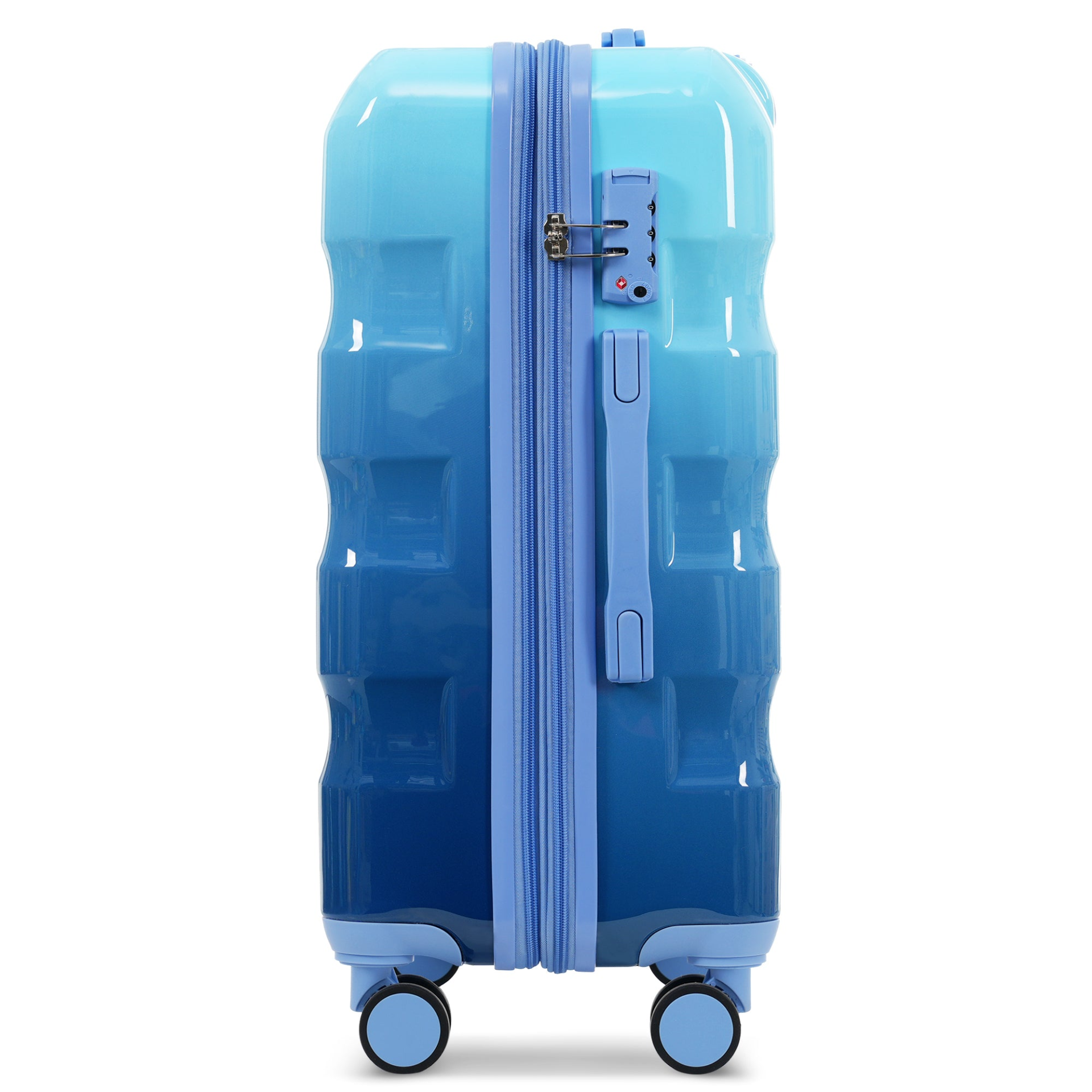 Start2Finish 3-piece hardshell luggage set with spinner wheels and TSA lock, featuring durable suitcases for travel.