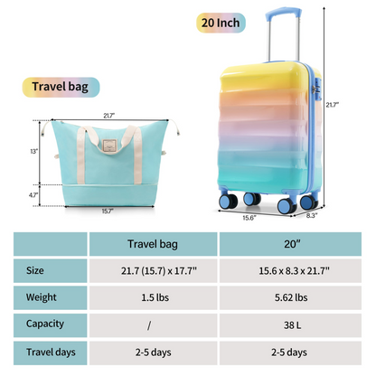 Start2Finish lightweight hardshell spinner carry-on luggage with TSA lock and built-in cup holder, perfect for travel accessories.