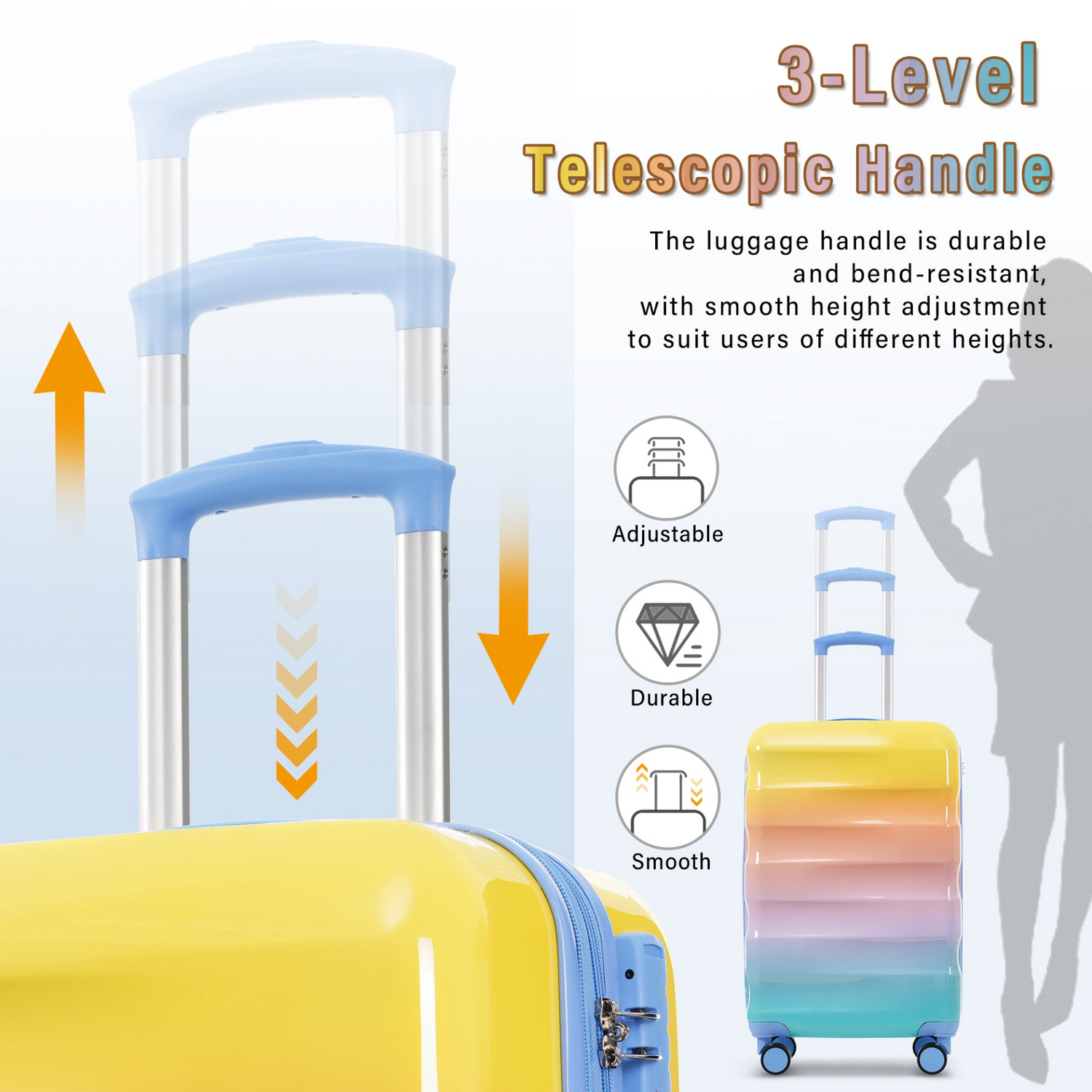 Lightweight hardshell carry-on luggage by Start2Finish with spinner wheels, TSA lock, and built-in cup holder for travel convenience.