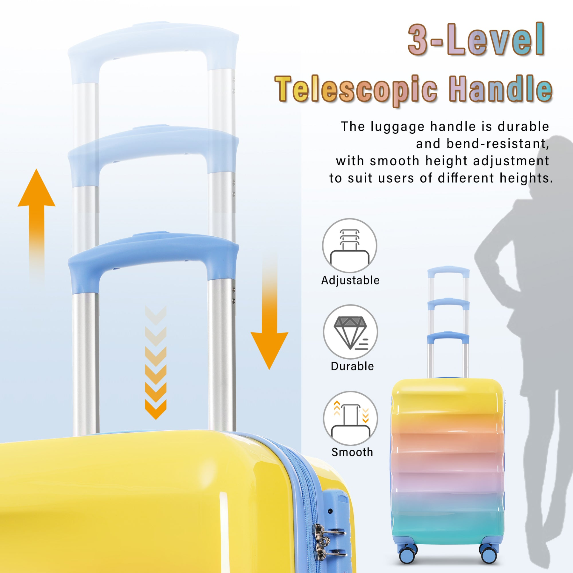Lightweight hardshell carry-on luggage by Start2Finish with spinner wheels, TSA lock, and built-in cup holder for travel convenience.