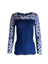 Byzantium Hemera Merino wool blend top with tulle trim, stylish blouse in a soft blue color, perfect for elegant casual wear.