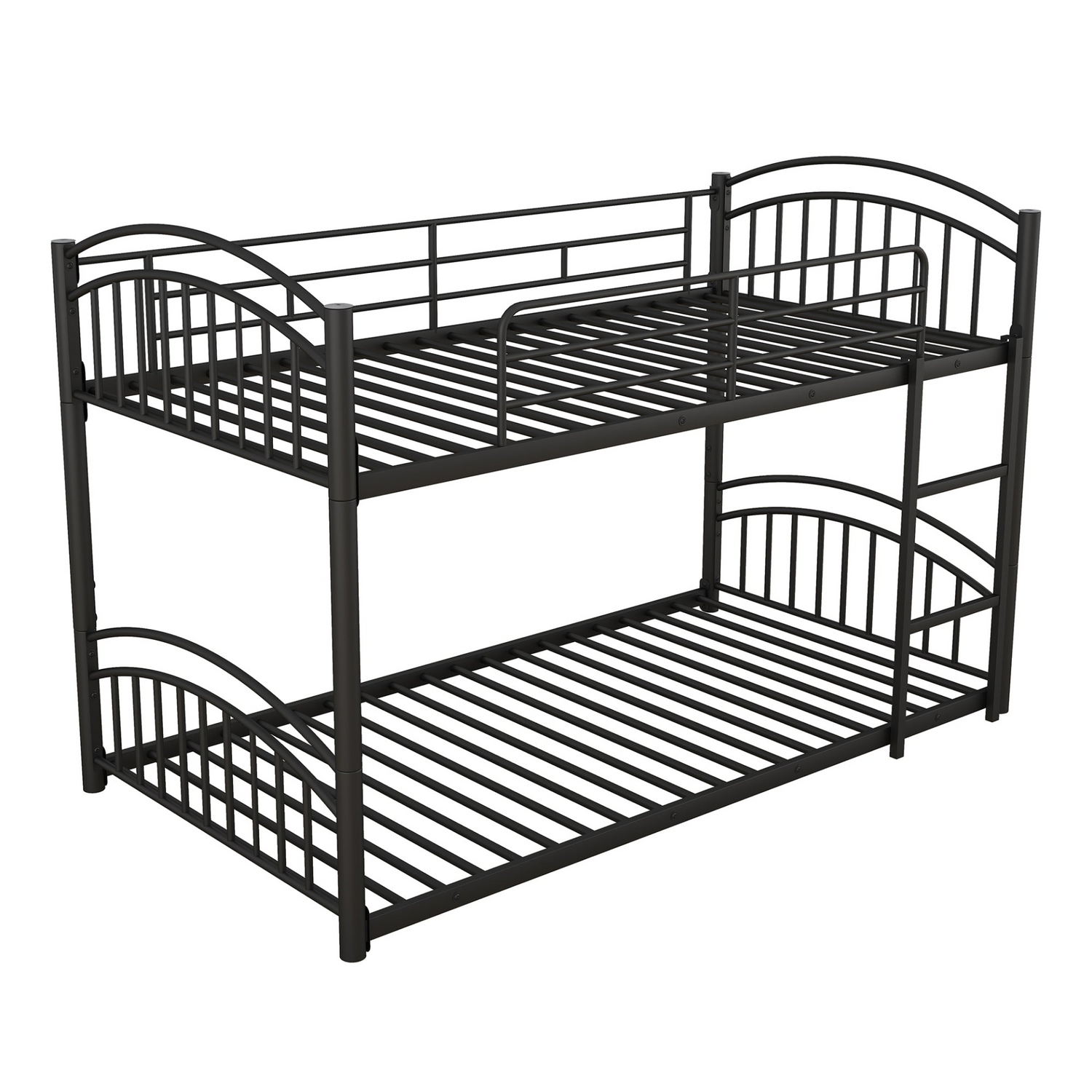 Start2Finish twin over twin metal bunk bed with house design and slide, featuring a playful kids&