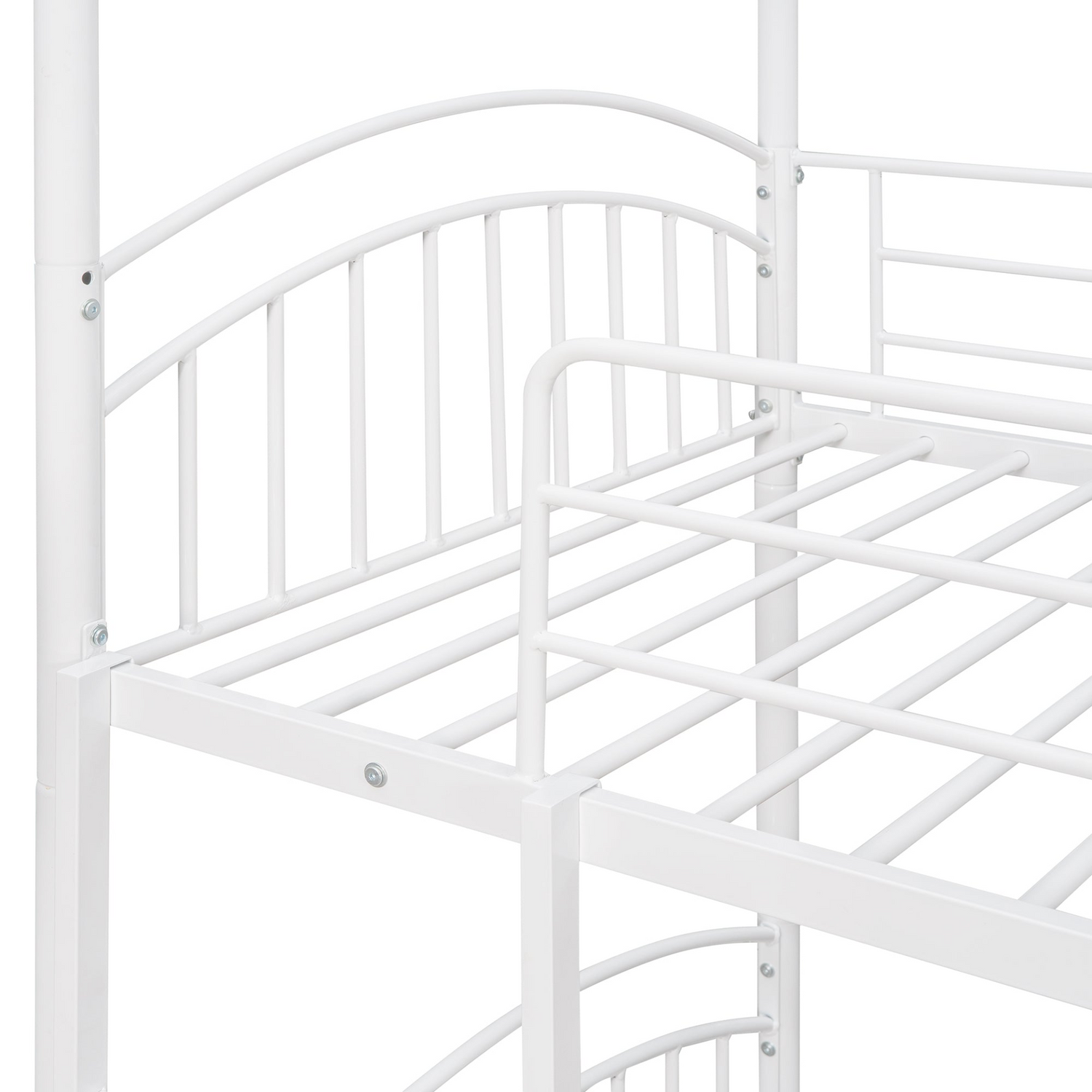 Start2Finish twin over twin metal bunk bed with house design and slide for kids, featuring a playful and sturdy furniture setup.