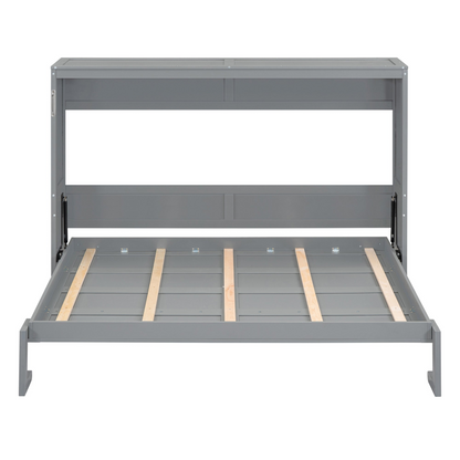 Full size and queen size Start2Finish Murphy wall bed folded up against a wall in a modern room setting.