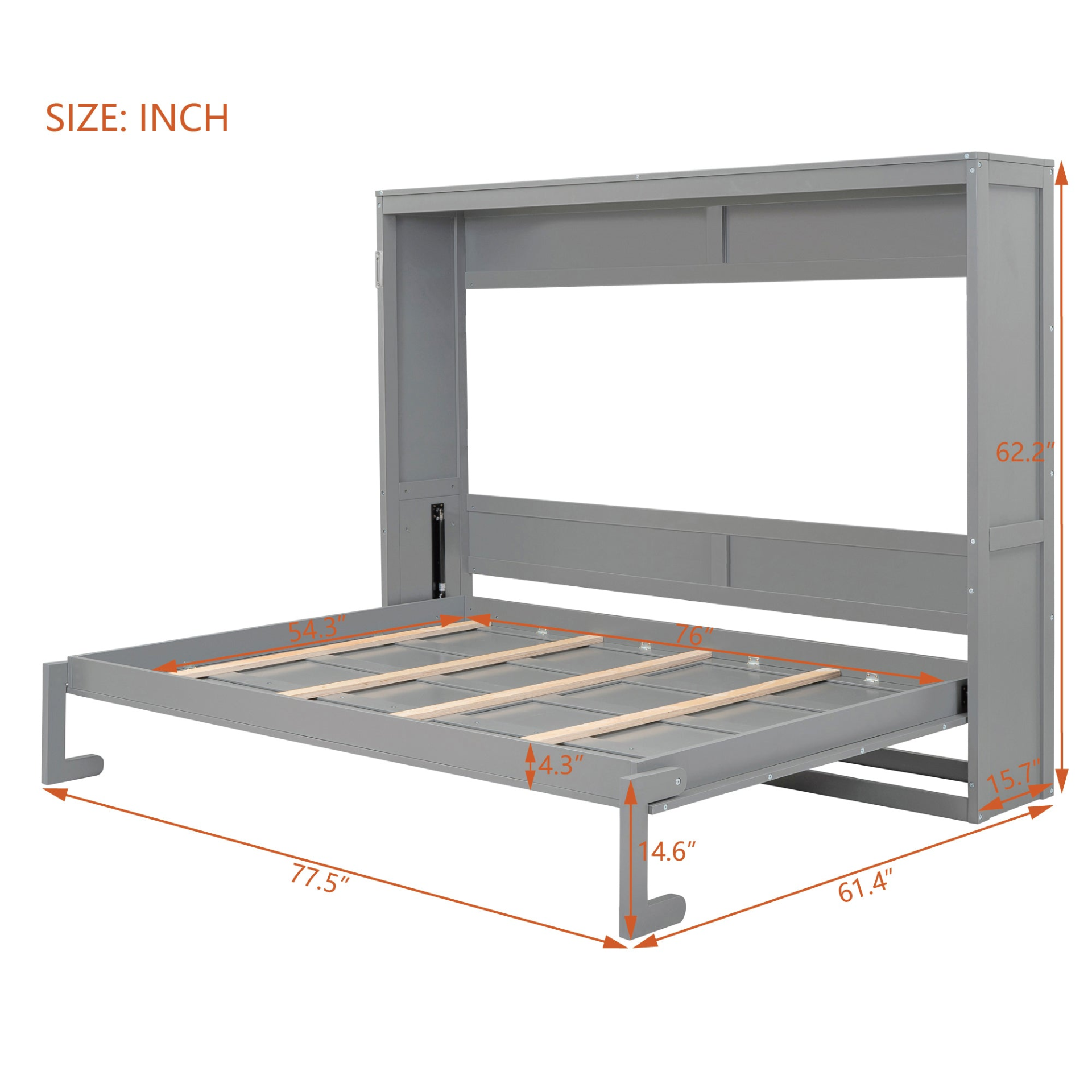Start2Finish Murphy wall bed in full and queen sizes, showcasing the fold-down bed with a sleek, modern design in a room setting.
