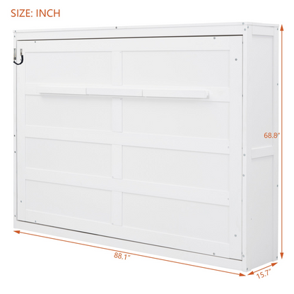 Start2Finish full and queen size Murphy wall bed with sleek design and sturdy frame, shown in its folded and unfolded positions.